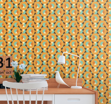 Wallpaper geometric retro design - TenStickers
