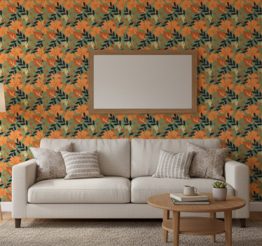 Wallpaper patterns big autumn leaves design - TenStickers