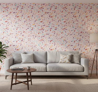 Wallpaper marble table of colorful stones - TenStickers