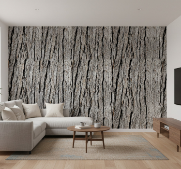 Wood feature wallpaper realistic trunk design - TenStickers
