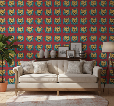 Wallpaper patterns oriental style leopard design - TenStickers