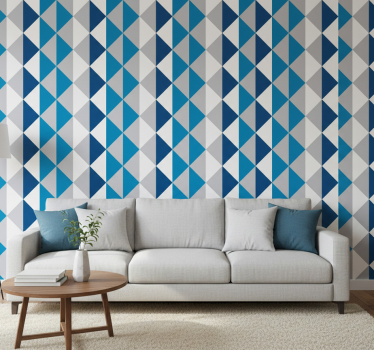 Wallpaper triangles classic blue design - TenStickers