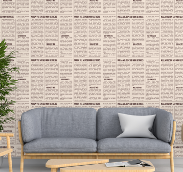 Wallpaper vintage newspaper print Cool abstract wallpaper - TenStickers