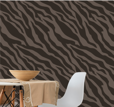 Wallpaper zebra stylish black and brown design - TenStickers