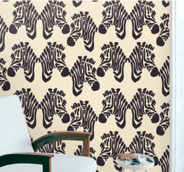 Wallpaper zebra zebra pattern design - TenStickers