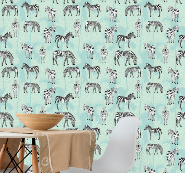 Wallpaper zebra zebra patterns - TenStickers
