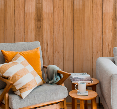 Warm brown raw worn wooden boards Wood wallpaper - TenStickers