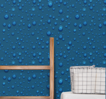 Water droplets surface bathroom wallpaper - TenStickers