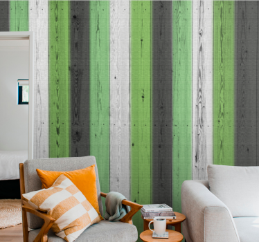 Wood feature wallpaper striped wood design - TenStickers