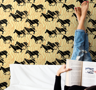 Zebra Pattern Motif cute animal wallpaper - TenStickers