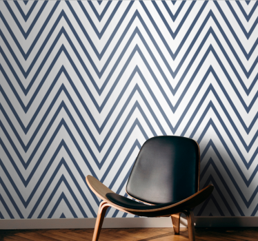 Zigzag blue pattern other stripes wallpaper - TenStickers